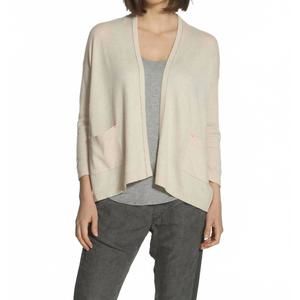 NEW LABEL+THREAD women's luxe chill cardigan in oatmeal/white